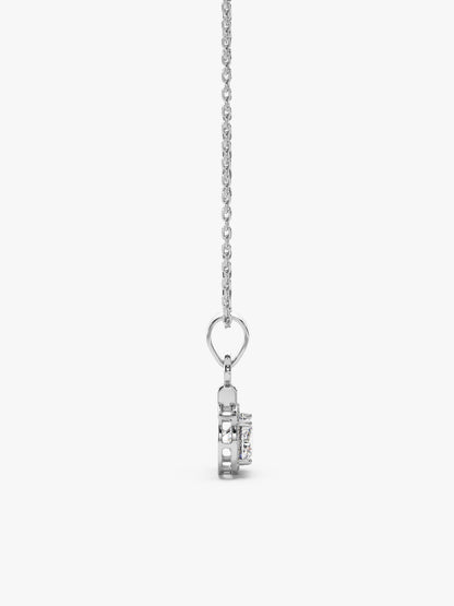 Silver Twilight Solitaire Pendant With Link Chain