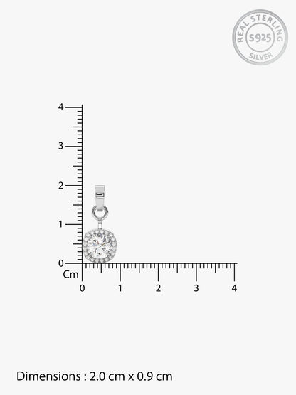 Silver Twilight Solitaire Pendant With Link Chain