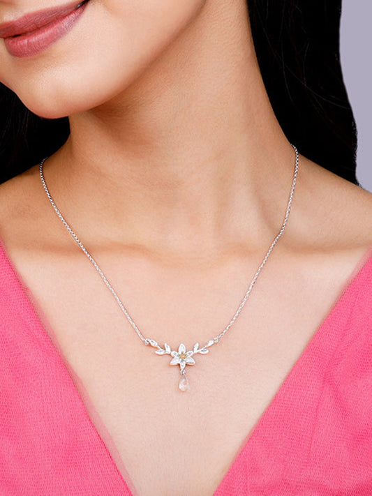 Silver One in a Trillium Necklace