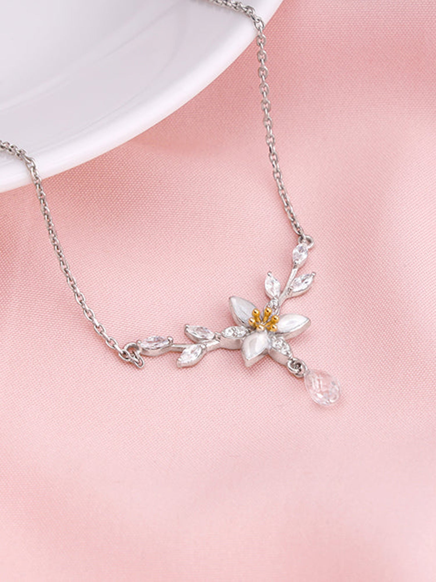 Silver One in a Trillium Necklace