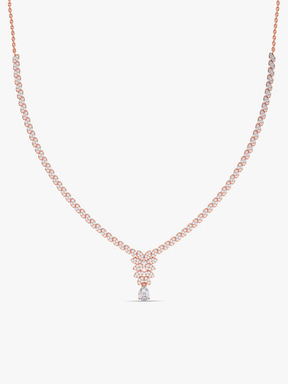 Rose Gold Bridal Floral Necklace
