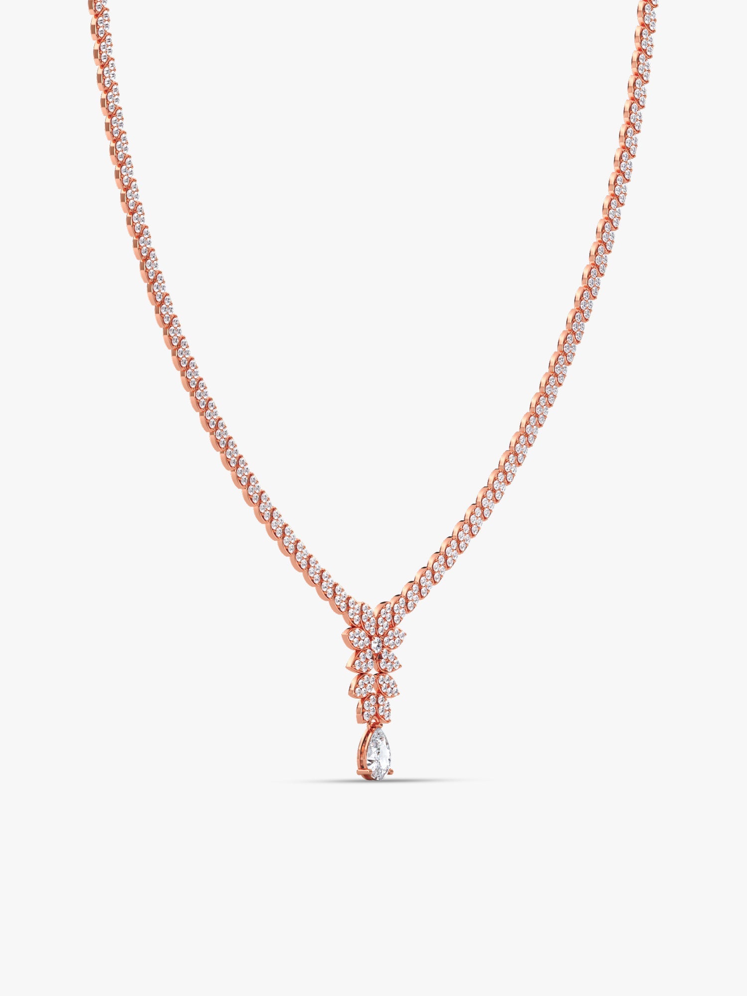 Rose Gold Bridal Floral Necklace