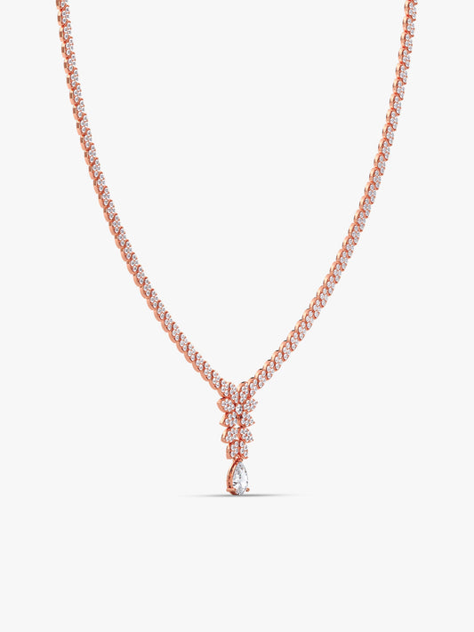 Rose Gold Bridal Floral Necklace