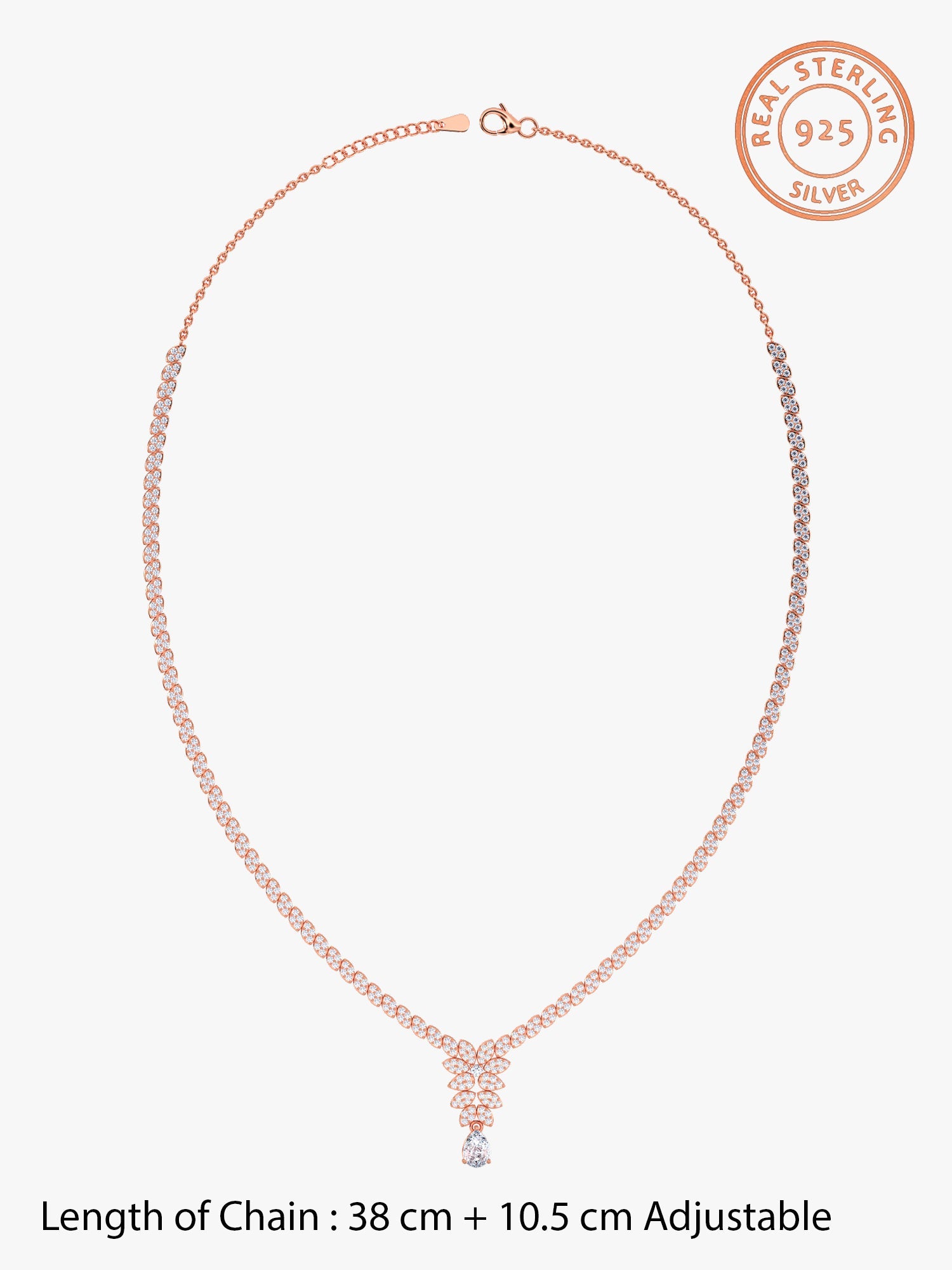 Rose Gold Bridal Floral Necklace