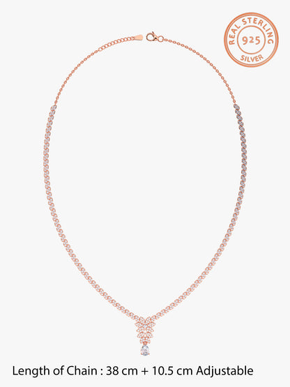 Rose Gold Bridal Floral Necklace