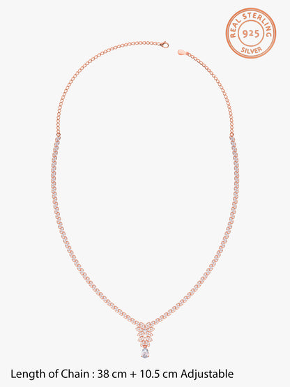 Rose Gold Bridal Floral Necklace