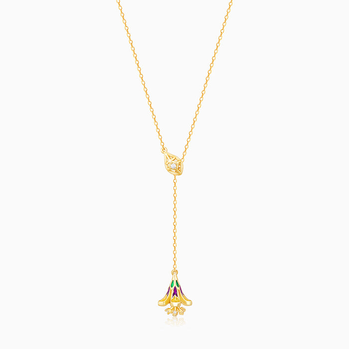 Bhumi Golden Bell Mallow Lariat Necklace