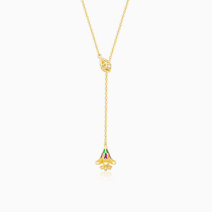 Bhumi Golden Bell Mallow Lariat Necklace