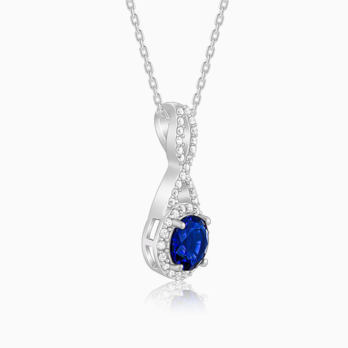 Natural Blue Sapphire Necklace, Gemstone Pendant - Shraddha Shree Gems