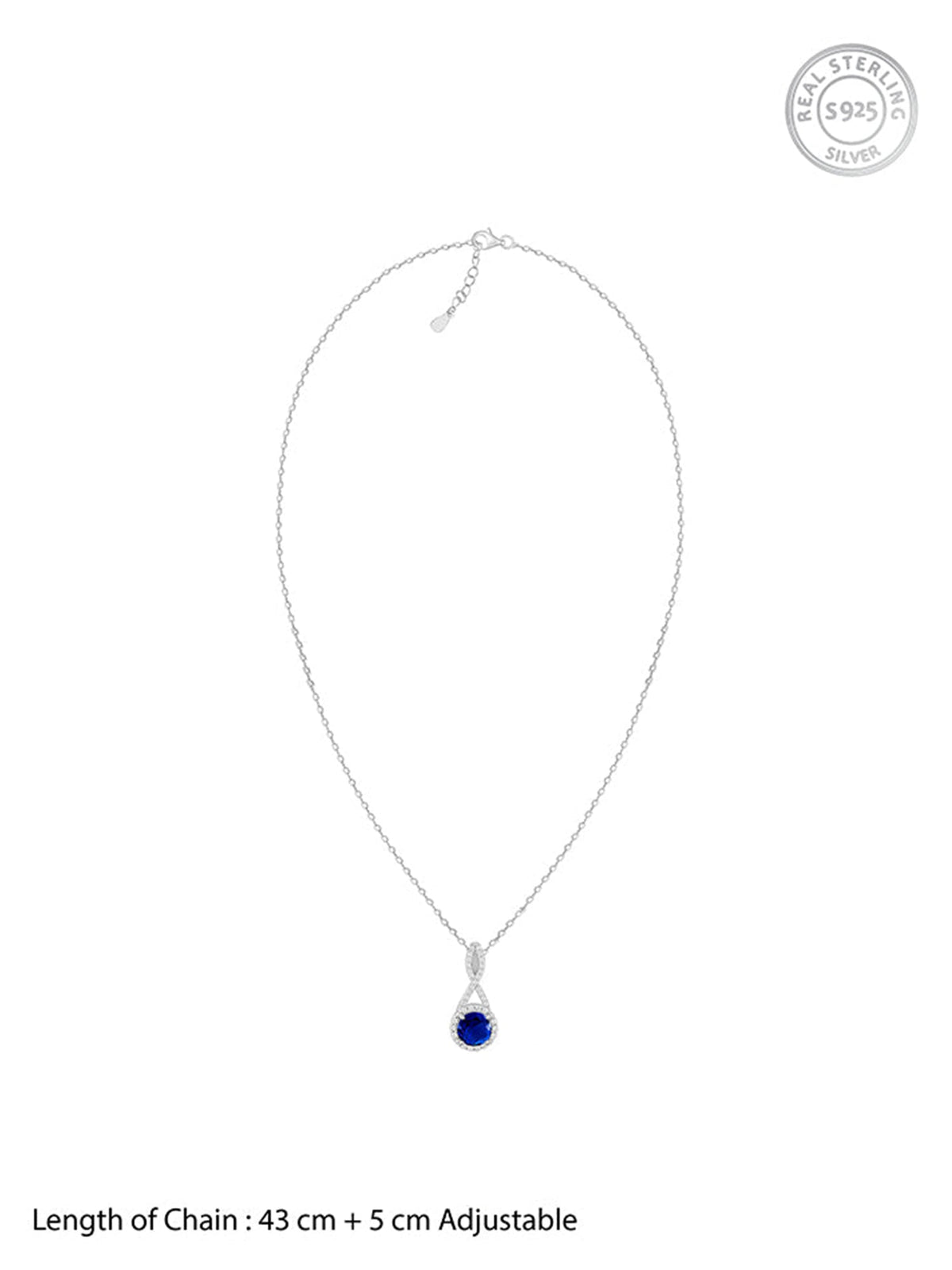 Silver Blue-maze Pendant With Link Chain