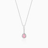 Silver Awe in Pink Pendant With Link Chain