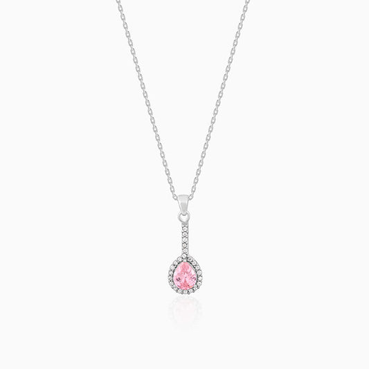 Silver Awe in Pink Pendant With Link Chain