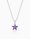 Silver Healing Flower Pendant With Link Chain