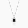 Silver Black Opulence Pendant With Link Chain