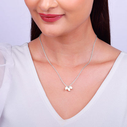 Silver Pearl Trio Necklace