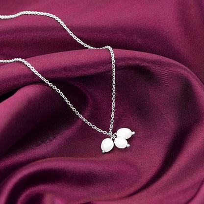 Silver Pearl Trio Necklace