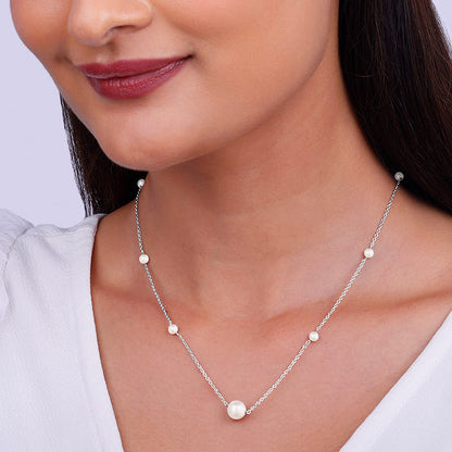 Silver Luxe Of Pearl Necklace