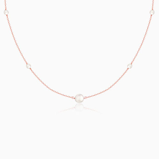 Rose Gold Pearl Beaded Necklace