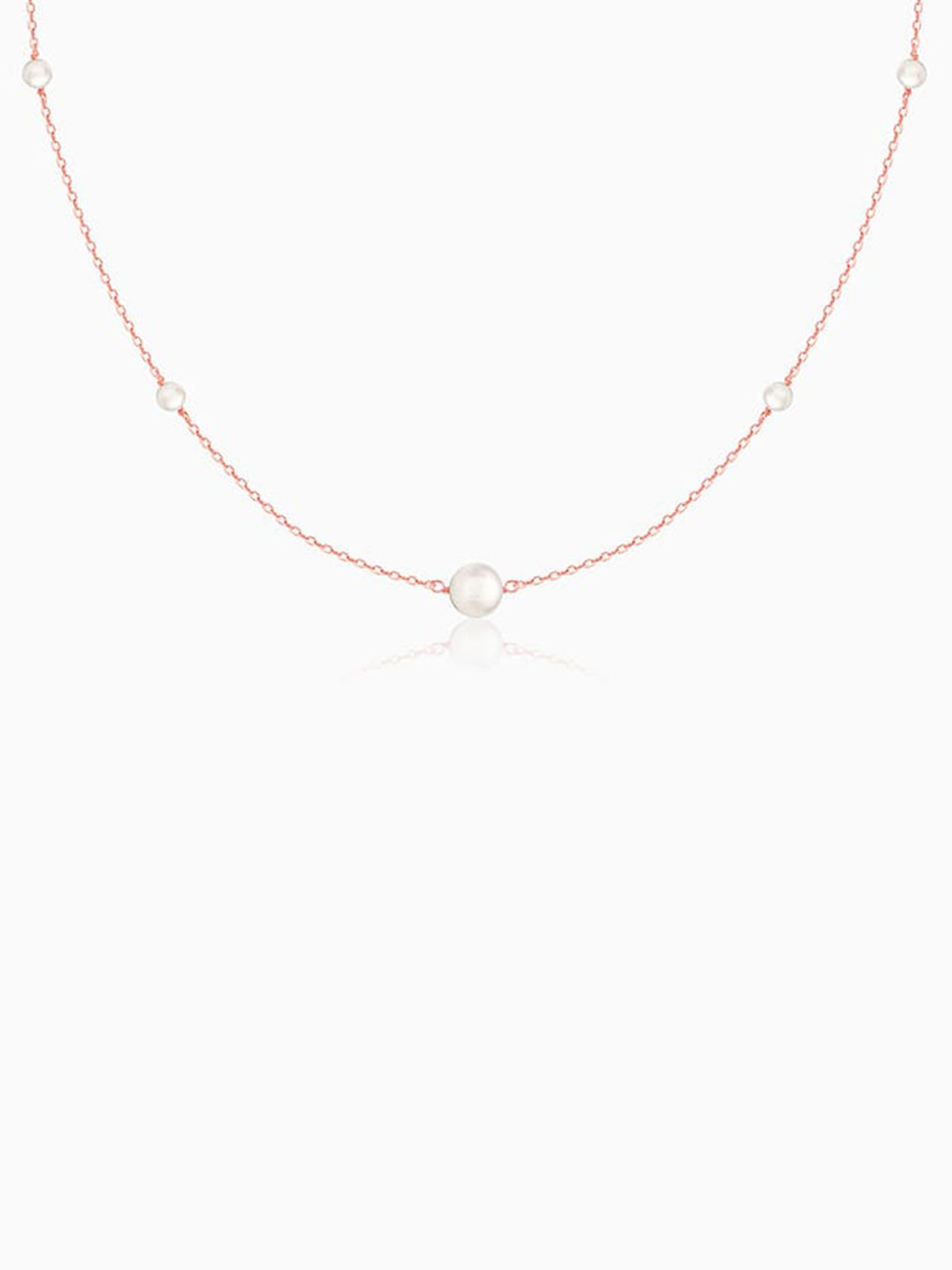 Rose Gold Pearl Beaded Necklace