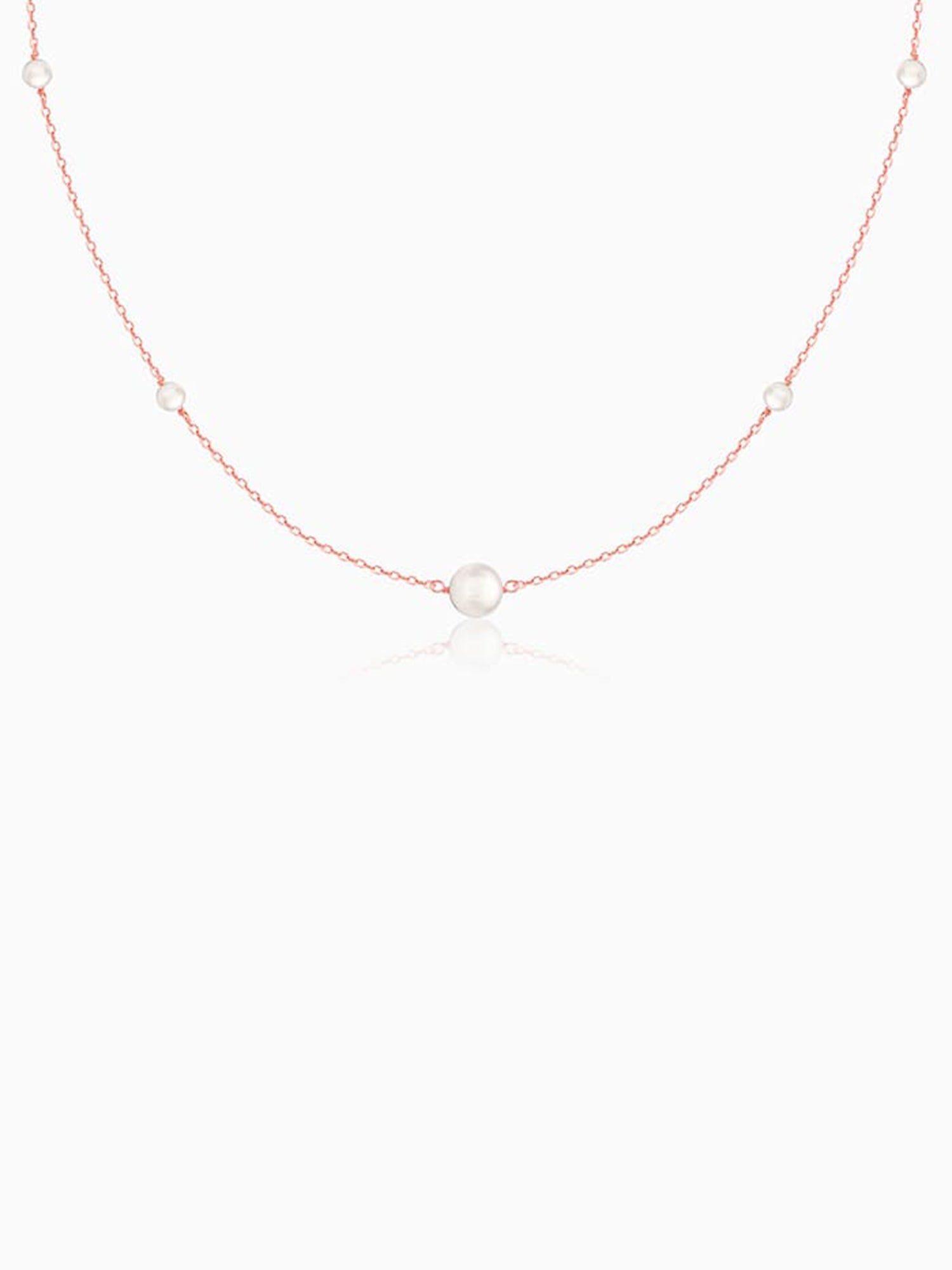 Rose Gold Pearl Beaded Necklace