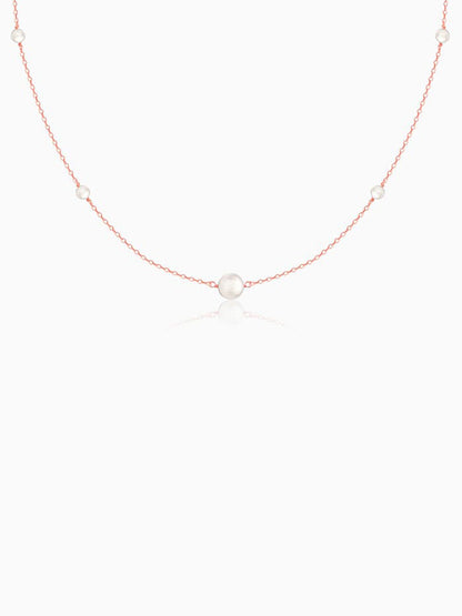 Rose Gold Pearl Beaded Necklace
