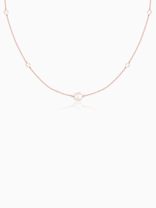 Rose Gold Pearl Beaded Necklace