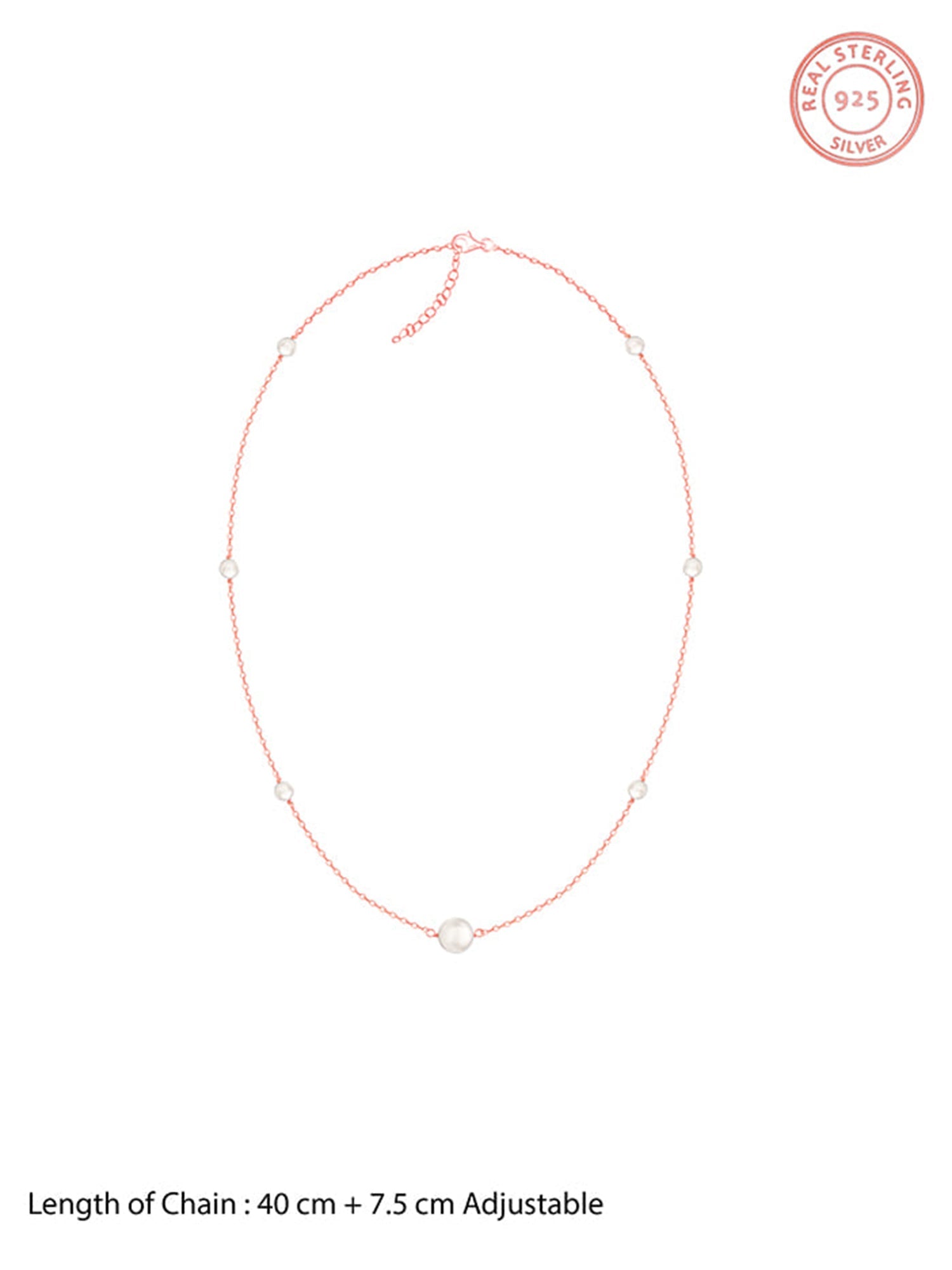 Rose Gold Pearl Beaded Necklace