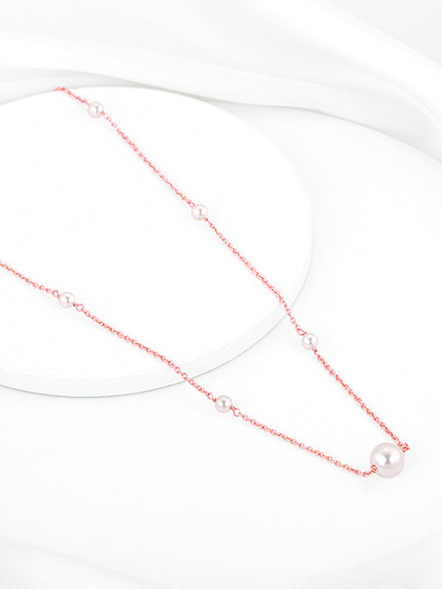 Rose Gold Pearl Beaded Necklace