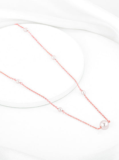 Rose Gold Pearl Beaded Necklace