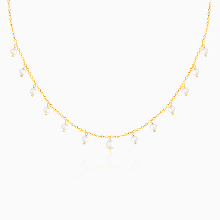 Golden Dancing Pearls Necklace