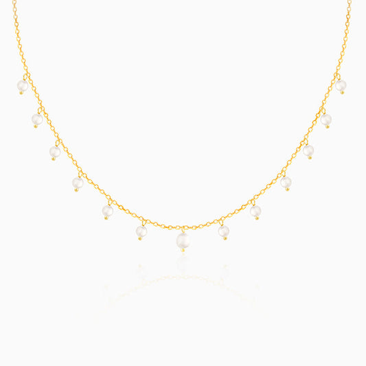 Golden Dancing Pearls Necklace