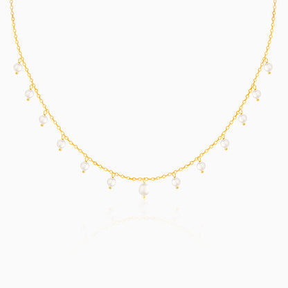 Golden Dancing Pearls Necklace