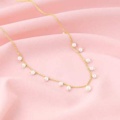 Golden Dancing Pearls Necklace