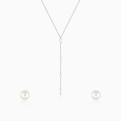 Silver Lining of Pearls Set