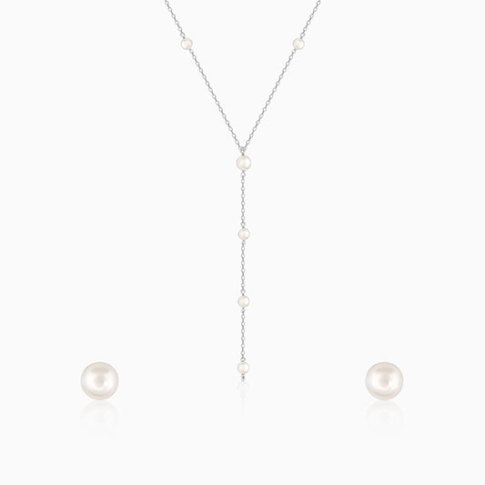 Silver Lining of Pearls Set
