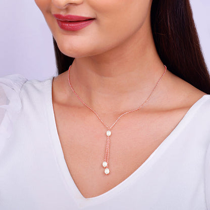 Rose Gold Glam Drops Necklace