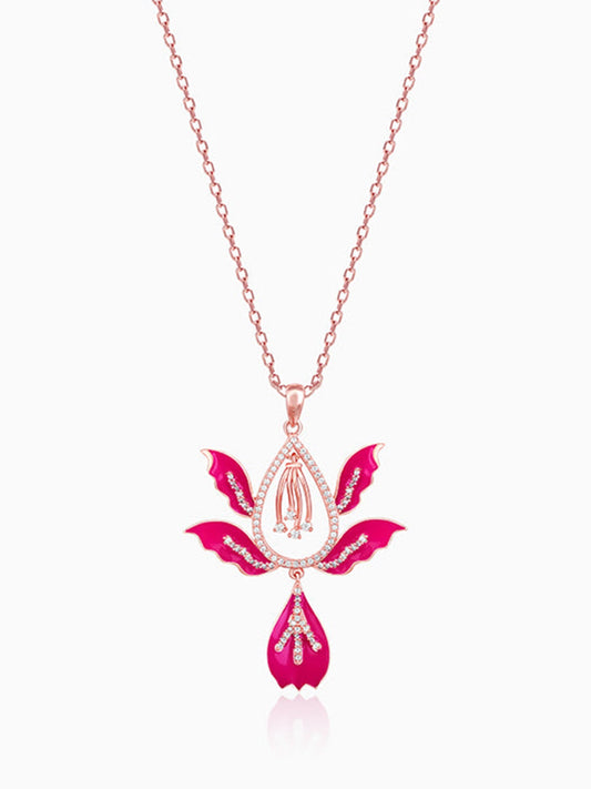 Rose Gold Wild Mountain Ebony Pendant With Link Chain