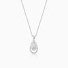 Silver Dual Teardrop Pendant With Link Chain