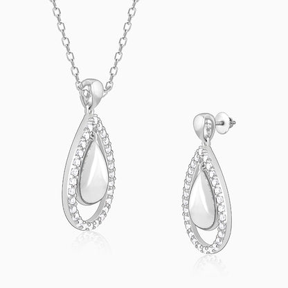 Silver Dual Teardrop Set
