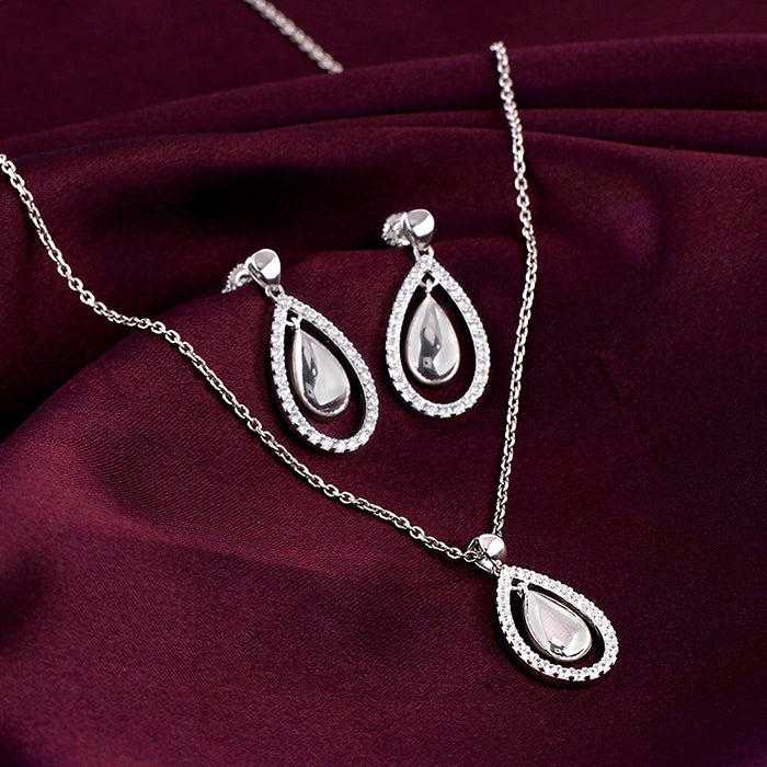 Sterling Silver Dancing Lab Created Ruby Pendant and Earring Set - Sam's  Club