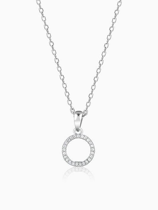 Silver Circle of Joy Pendant With Link Chain