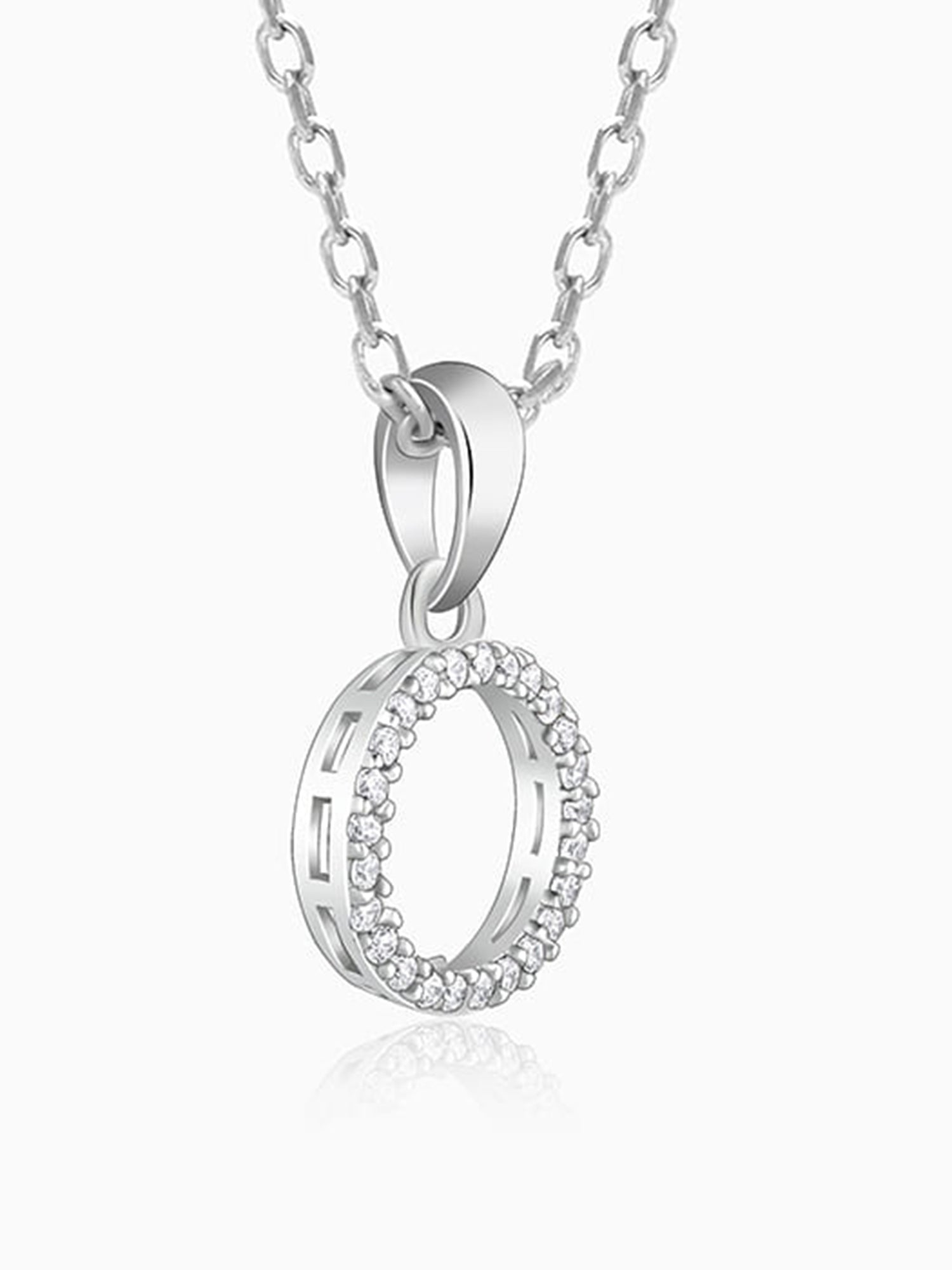 Silver Circle of Joy Pendant With Link Chain