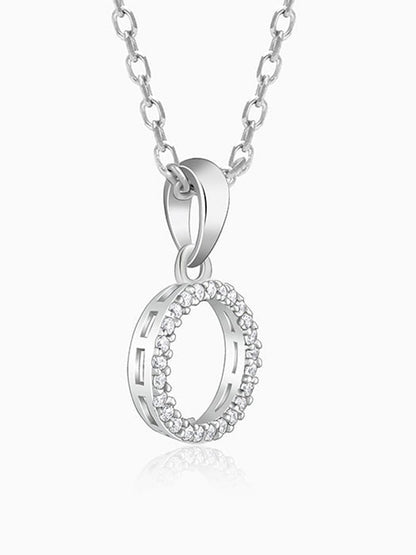 Silver Circle of Joy Pendant With Link Chain