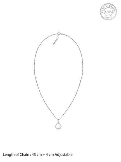 Silver Circle of Joy Pendant With Link Chain