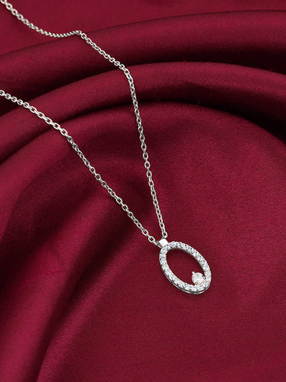Silver Arena Pendant With Link Chain