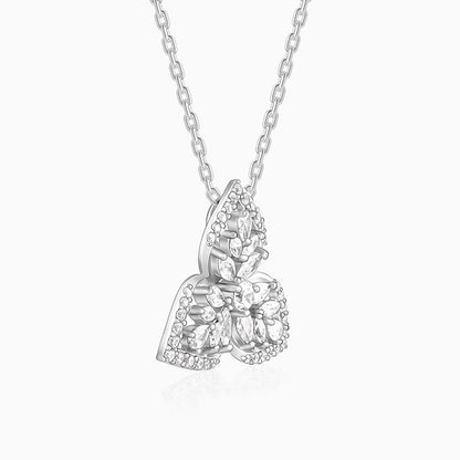 Silver Mighty Leaf Pendant With Link Chain
