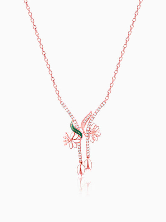 Rose Gold Snowy Safed Musli Necklace