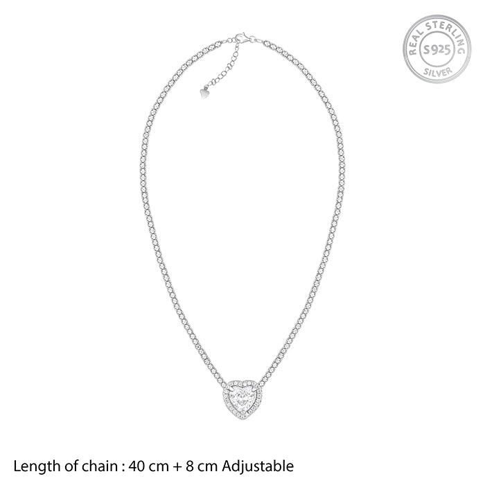 Silver Solitaire Love Necklace