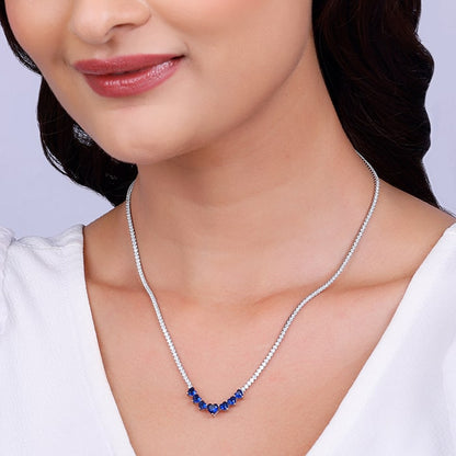 Silver Blue Heart Necklace