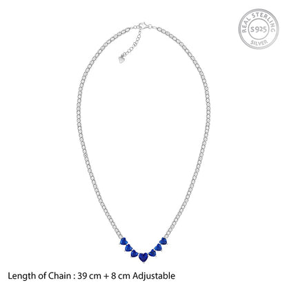 Silver Blue Heart Necklace